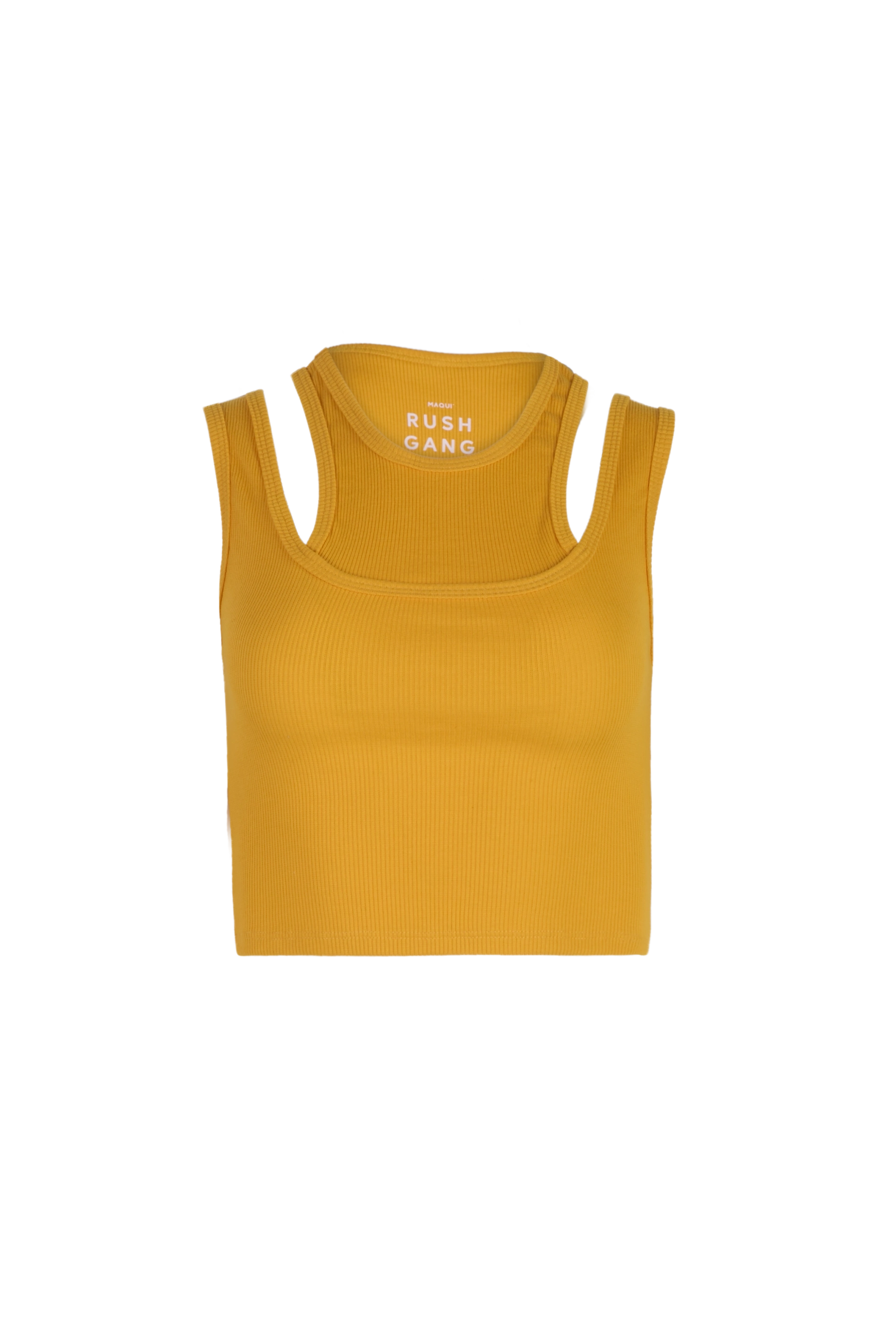 Ribbed Crop Top - Mustard