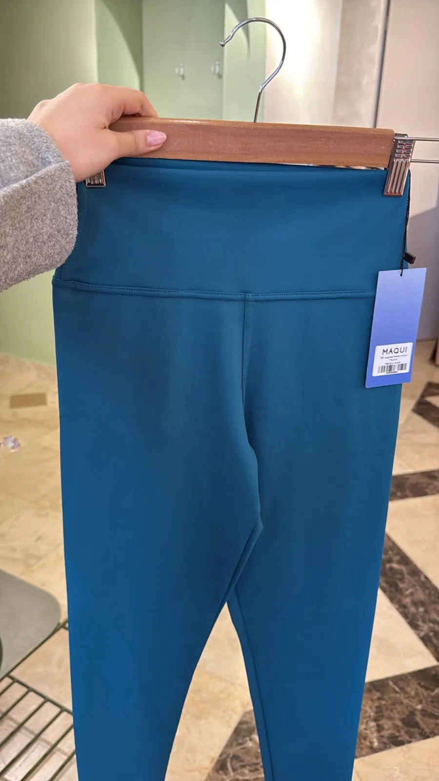 Leggings deportivos azul petróleo de tiro alto